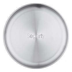 Segarty Round 304 Stainless Steel Tray - Dia 10in/26cm Silver Serving Platter for Drinks, Skincare, Bedroom, Bathroom, Living Room Storage - No Handles, All Purpose Portable Household Container, Non-Food Use