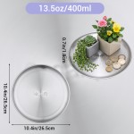 Segarty Round 304 Stainless Steel Tray - Dia 10in/26cm Silver Serving Platter for Drinks, Skincare, Bedroom, Bathroom, Living Room Storage - No Handles, All Purpose Portable Household Container, Non-Food Use
