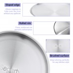 Segarty Round 304 Stainless Steel Tray - Dia 10in/26cm Silver Serving Platter for Drinks, Skincare, Bedroom, Bathroom, Living Room Storage - No Handles, All Purpose Portable Household Container, Non-Food Use