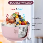 Segarty 304 Stainless Steel Bowl 400ml 13.5oz with PP Outer Layer - Double Wall Thermal Bowl for Kids, Soup, Cereal, Rice, Salad - BPA Free, Dishwasher Safe, Lightweight & Unbreakable