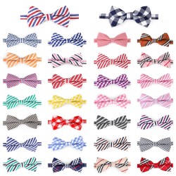 Segarty Bow Ties for Dogs, 30 Pcs Adjustable Dog Collar with Bow, Dog Bow Tie Collar for Small Medium Large Girl Pet Dogs Cats Christmas, Bulk Red White Purple Black Plaid Neck Bowties