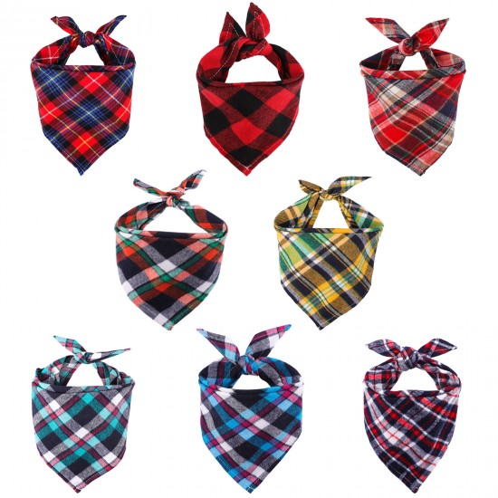 Dog Bandana, 8PCS Segarty Dog Scarves, Dog Kerchiefs, Plaid Triangle Cloth Bandanas for Small Medium Girl Boy Female Male Puppies Dogs Cats, Adjustable Pet Scarf Assorted Summer Fall Handkerchiefs Bib Dog Bandana, 8PCS Segarty Dog Scarves, Dog Kerchiefs, Plaid Triangle Cloth Bandanas for Small Medium Girl Boy Female Male Puppies Dogs Cats, Adjustable Pet Scarf Assorted Summer Fall Handkerchiefs Bib