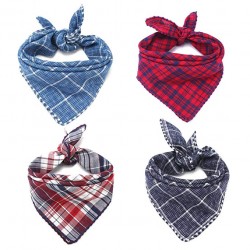  Segarty Dog Bandanas, 4PCS Triangle Bibs Reversible Plaid Printing Dog Kerchief Set, Scarfs Accessories for Small to Large Dogs Cats Pets 